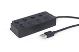 EAN 8716309124683 - Gembird USB 2.0 powered 4-port hub with switches black USB 2.0 Type-A Negro imagen 2