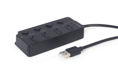 EAN 8716309124683 - Gembird USB 2.0 powered 4-port hub with switches black USB 2.0 Type-A Negro imagen 2