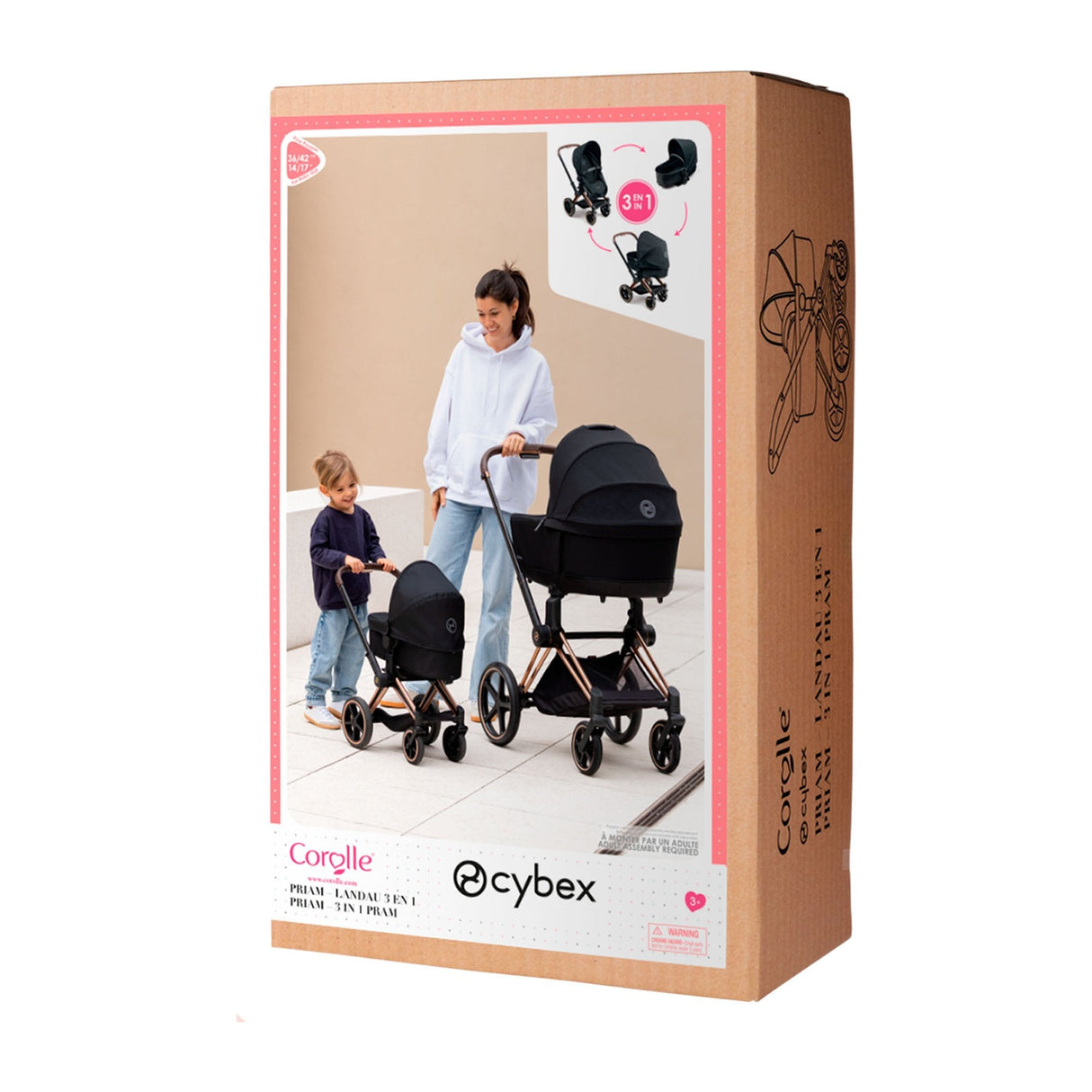 Simba-Dickie Mon Grand Poupon 36-42cm Cybex Puppenwagen (Negro/Roségold) 9000142070