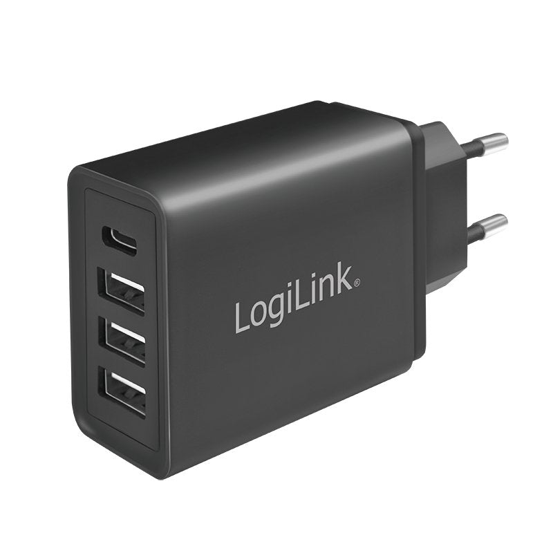 Cargador Rápido 27w X 4 Usb (Solo Enchufe Pared) Logilink
