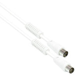 Goodconnections Tv Antennencable, Koax Stecker An Koax Buchse (Vernickelt), 2x Ferritkern, 2x Geschirmt, Class A, 95 Db, 75 Ohm, Ccs, Weiss, 5m,