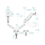 EAN 8433281016453 - TooQ DB1434TNR-W soporte para monitor 86,4 cm (34") Escritorio Blanco imagen 7