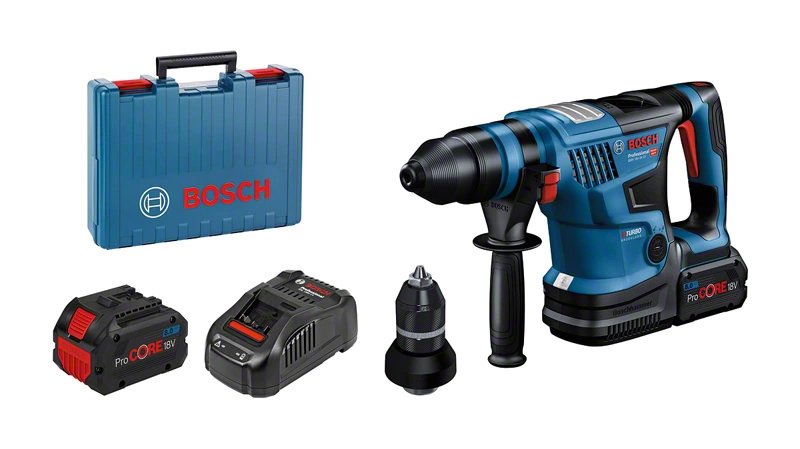 Taladro Bosch Professional  Percutor Inalámbrico Gbh 18v-34 Cf Professional Azul/Negro, 2x Baterías Procore18v 8.0ah, Módulo Bluetooth, Maletín 611914002