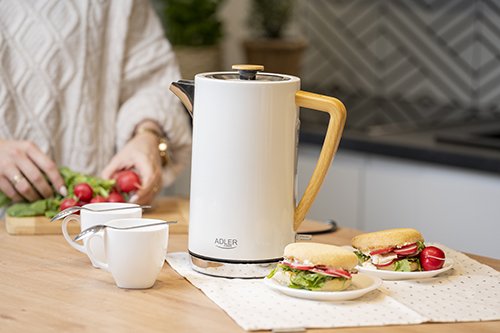 Hervidor Eléctrico Adler Ad 1347w, Potencia 2200 W, Capacidad 1,5 L, Blanco