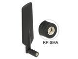 Delock 12409 Antena Lte Doble Banda De Wlan Ac/A/B/G/N Macho Rp-Sma 1 - 4 Dbi Omnidireccional Giratoria Con Unión De Inclinación Negro