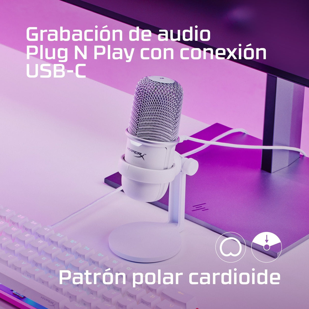 Hyperx Solocast - Usb Microphone (White) Blanco