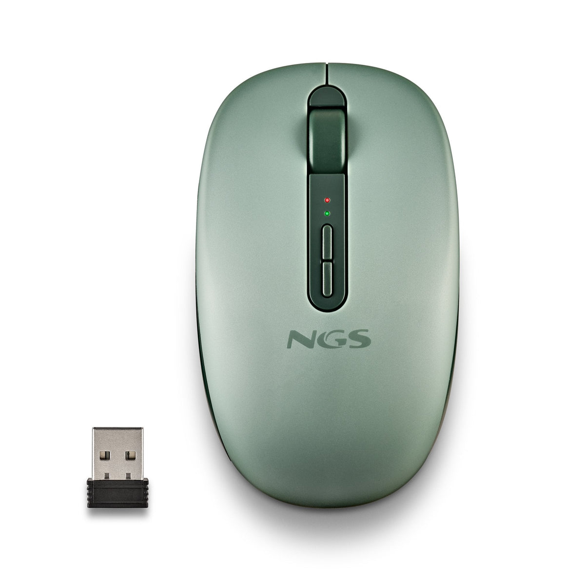 Ratón Ergonómico Inalámbrico Ngs Fog Dual Fogdualgreen Silencioso Hasta 1600 Dpi Verde