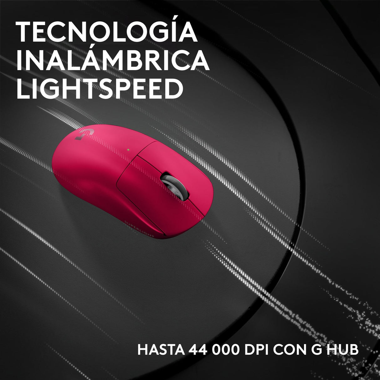 Logitech G Pro X Superlight 2c Ratón Gaming 5 Botones Inalámbrico Cableado 2.4 Ghz Usb Receptor Usb De Logitech Lightspeed Rosa