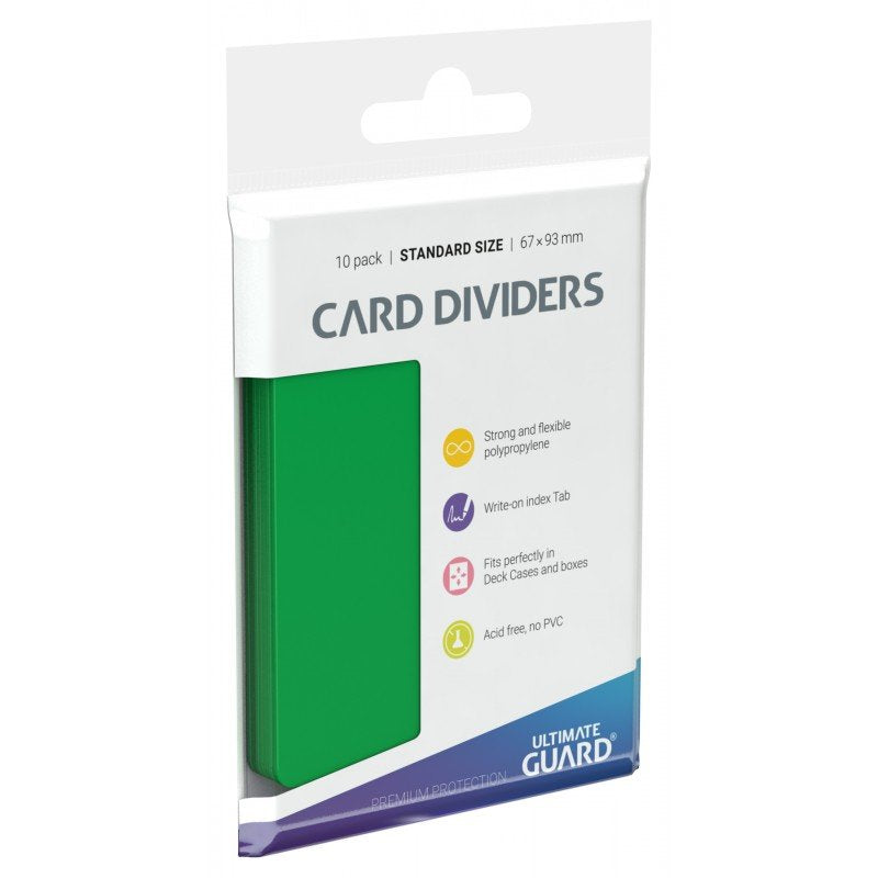Tarjetas Separadoras Para Cartas Ultimate Guard Tamaño Estándar Verde (10)