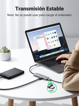 Hub  Ugreen 50985 De Interfaz Usb 3.2 Gen 1 (3.1 Gen 1) Type-A 5000 Mbit/S Plata