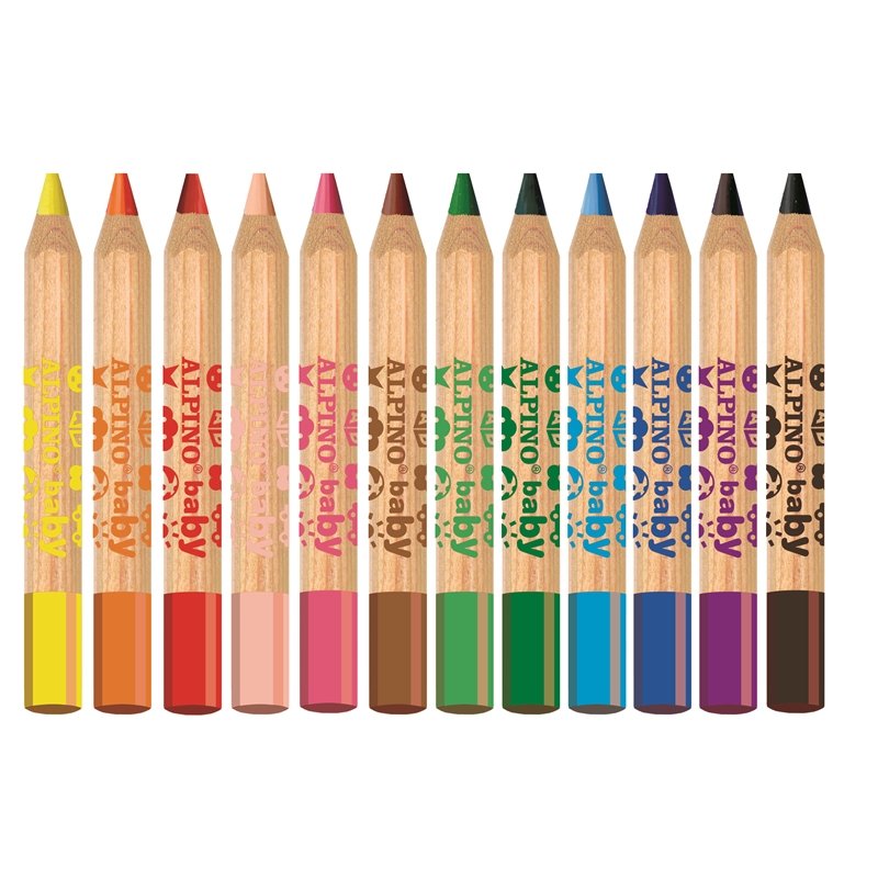Alpino Lápices De Colores Baby Maxi Ligeros Para Niños Estuche De 12 C/Surtidos