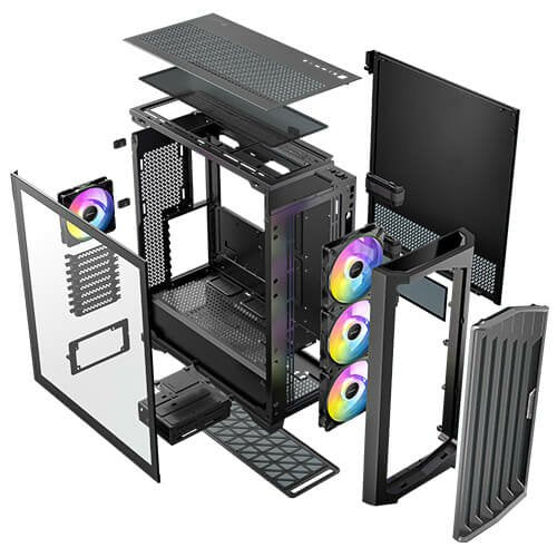 Caja Pc E-Atx Performance 1 Ft A-Rgb Negro Antec Int:2x3.5,3x2.5/ 2xusb3.0, 1xusb-C/ Audio In/Out/ Paneles Lateral De Cristal Templado/ Pantalla Led