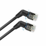 Latiguillo Cat 6a, U/Ftp,  0,25 M, Negro, Slim Delgado Acodado 90º Con Ángulo Giratorios De 360° Act