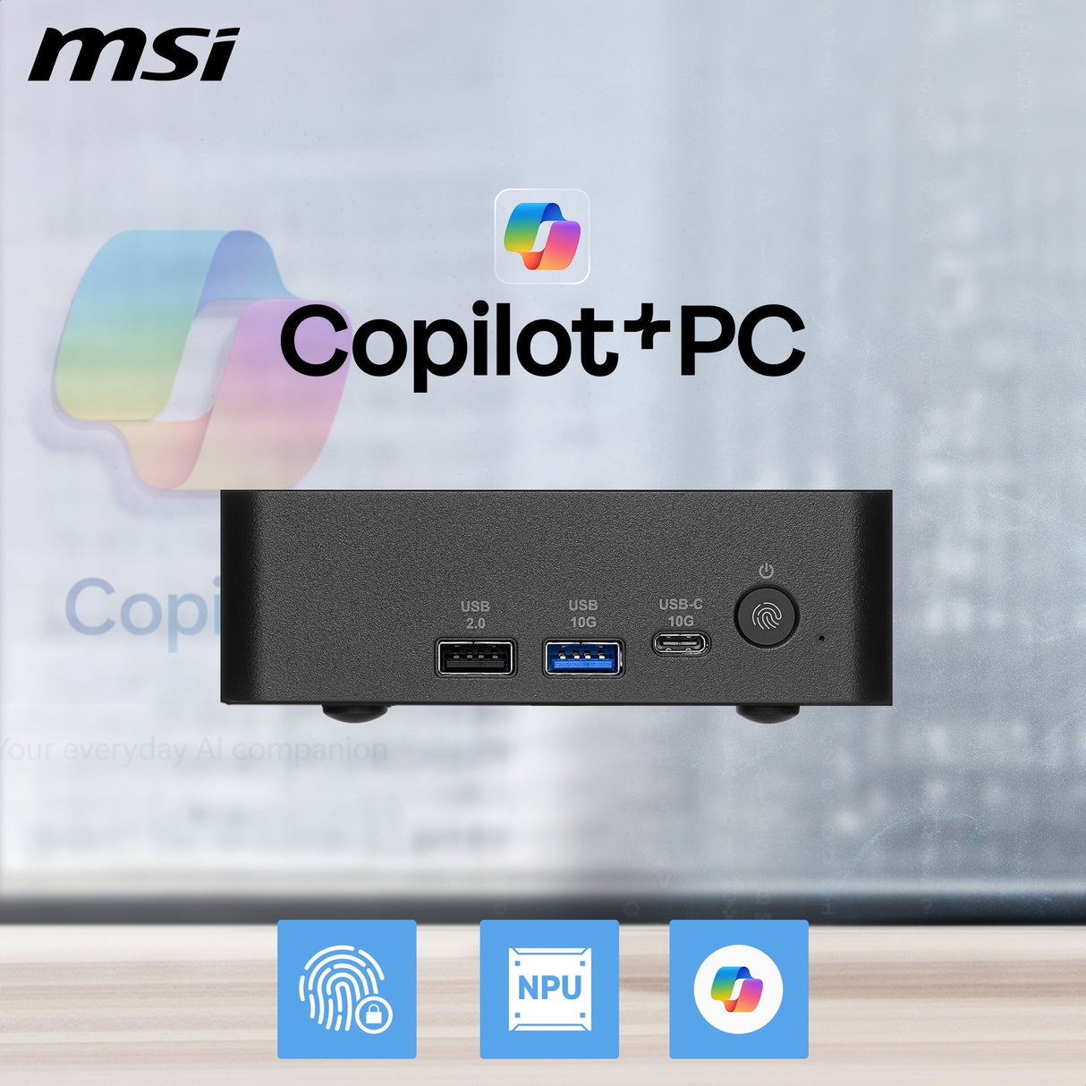 Msi Cubi Nuc Ai+ 3mg Copilot+ Pc Ultra 5 322 Ram 16gb Ssd 512gb Wi-Fi 7 Air Cooler Psu 120w Lan 2x Vesa 2xhdmi Usb Thunderbolt W11p