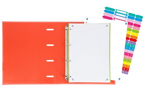 Oxford & You Carpeta 4 Anillas 35mm Europeanbinder A4+ T/Extradura C/Recambio 5x5 Watermelon