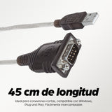 EAN 0766623205153 - Manhattan 205153 cable de serie Negro, Transparente 0,45 m USB A Serial/COM/RS232/DB9 imagen 6