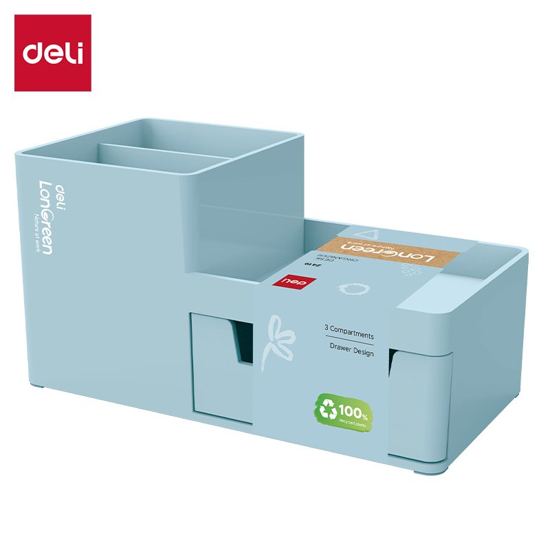Deli Escritorio Organizer Longreen 17,3x8,8x9,2cm Azul Claro