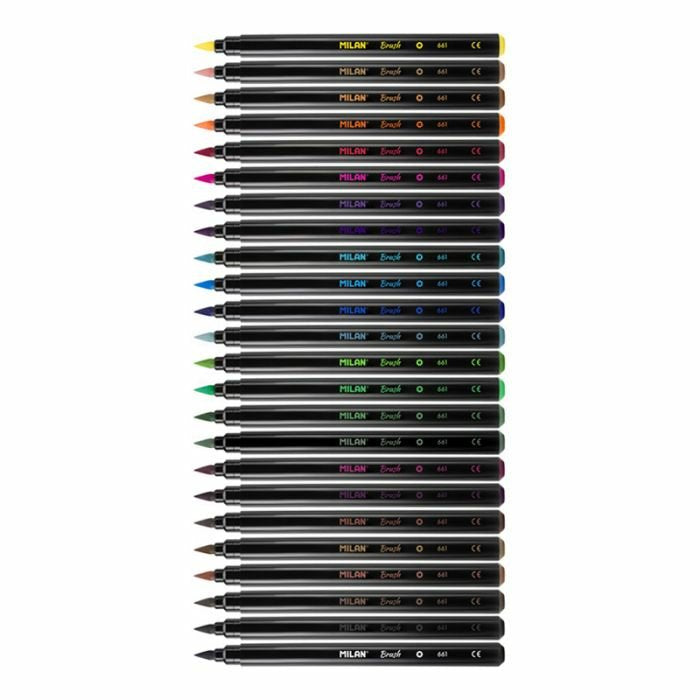 Milan Rotuladores Punta Pincel Estuche De 24 C/Surtidos