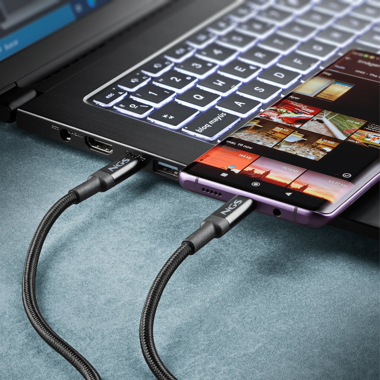 EAN 8435430625851 - NGS KNOT 65W-3 cable USB USB 2.0 3 m USB C Negro imagen 8