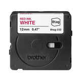 Brojoher Cinta Btag232 / Btag-232 Rojo Sobre Blanco