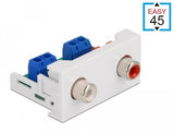 Módulo Delock Easy 45 2 X Rca Hembra 22,5 X 45 Mm