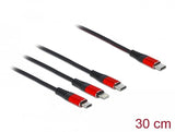 EAN 4043619867103 - DeLOCK 86710 cable USB USB 2.0 0,3 m USB C USB C/Micro-USB B/Lightning Negro, Rojo imagen 2