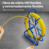 Extralink Varilla De Tracción De Cable Pilot 6mm 150m Fibra De Vidrio Frp, D. 6mm, L. 150m, Amarillo
