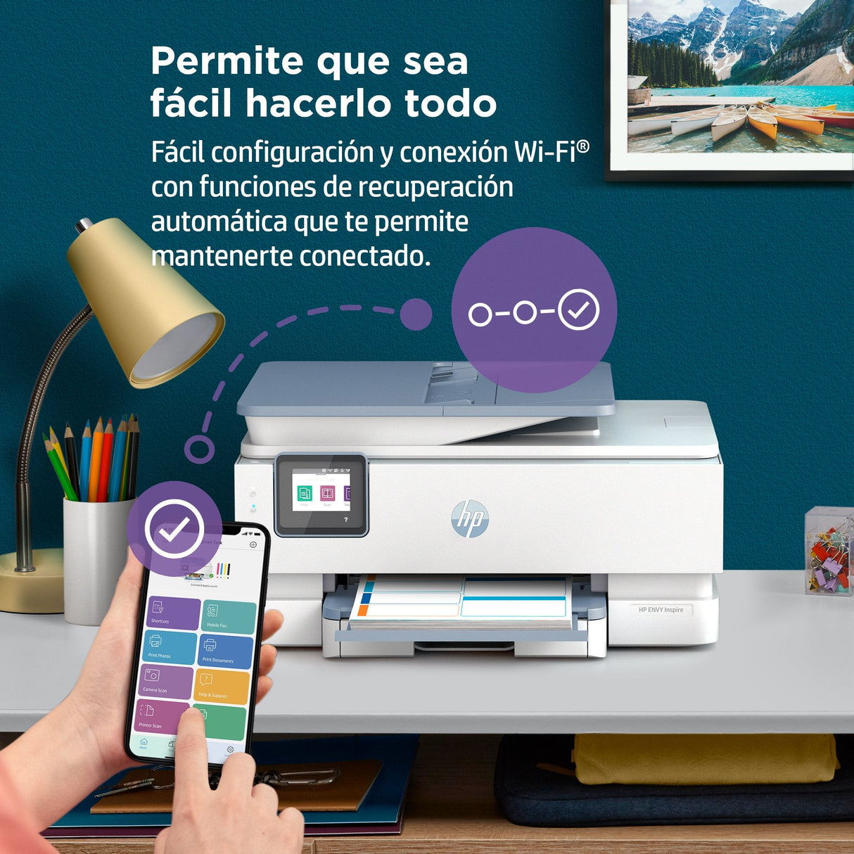 Hp Envy Inspire 7921e All-In-One Color Inkjet 15/10ppm Print Scan Copy Printer