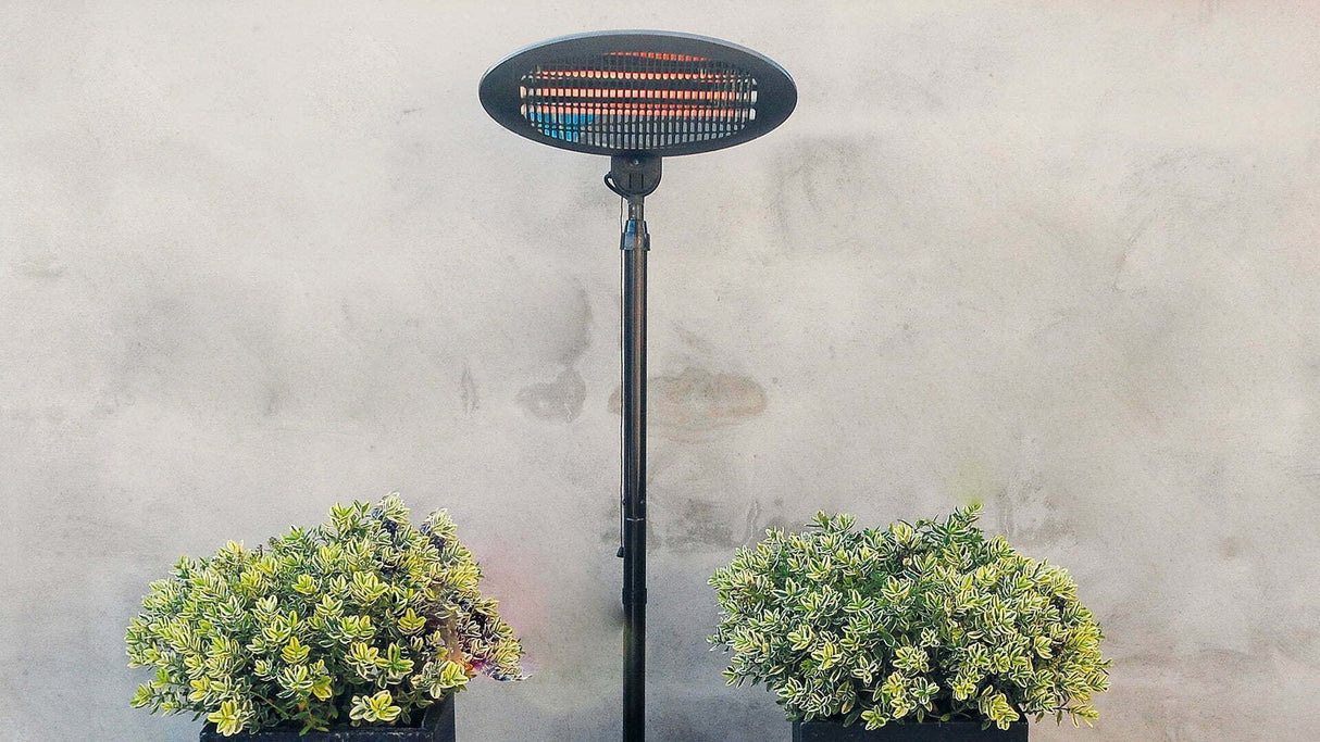 Sunred Calentador Smq2000a, Elekra Cuarzo Infrarrojo De Pie, 2000 W, Negro