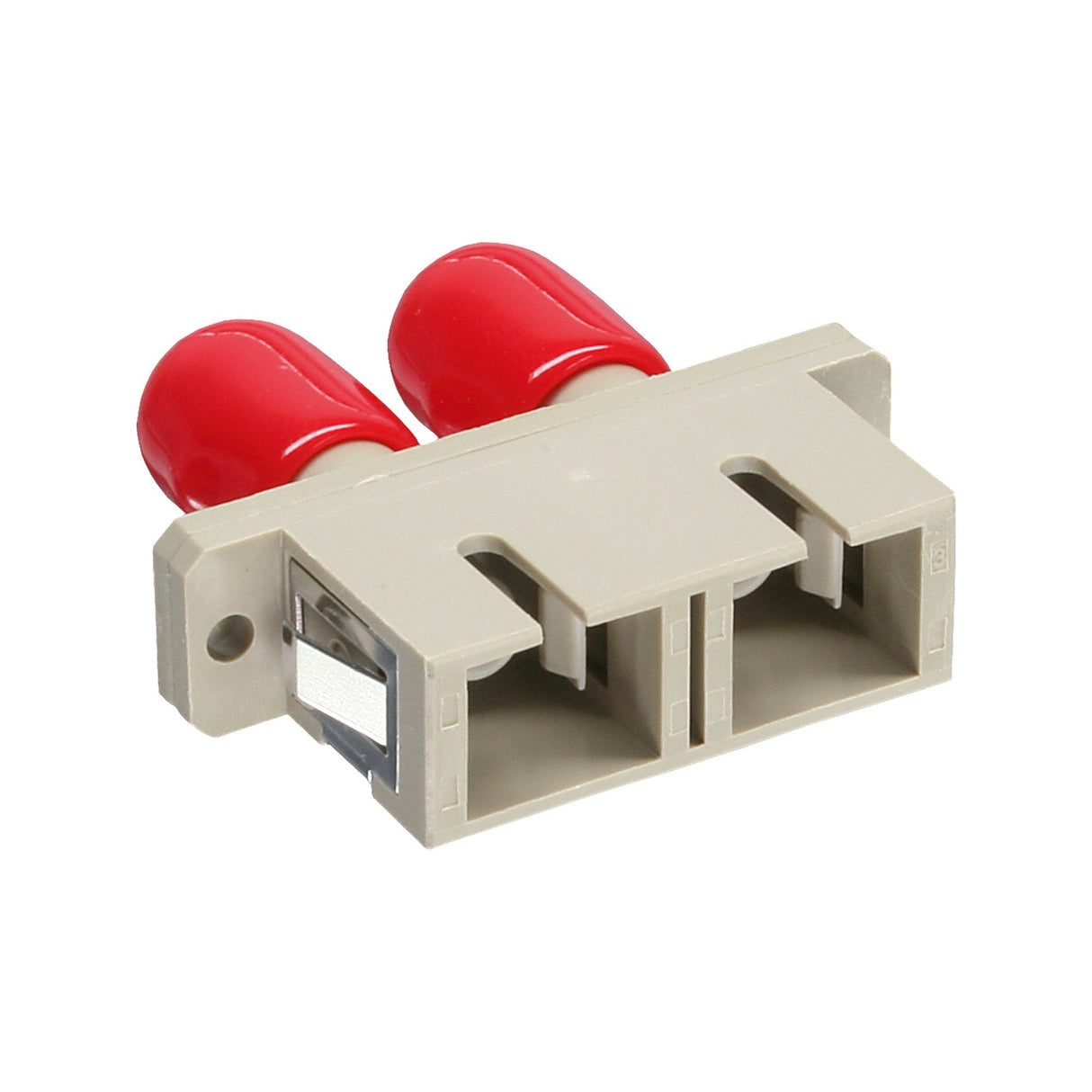 Adaptador De Fibra Óptica Inline Dúplex St/Sc Macho Funda De Metal Gris Con Brida