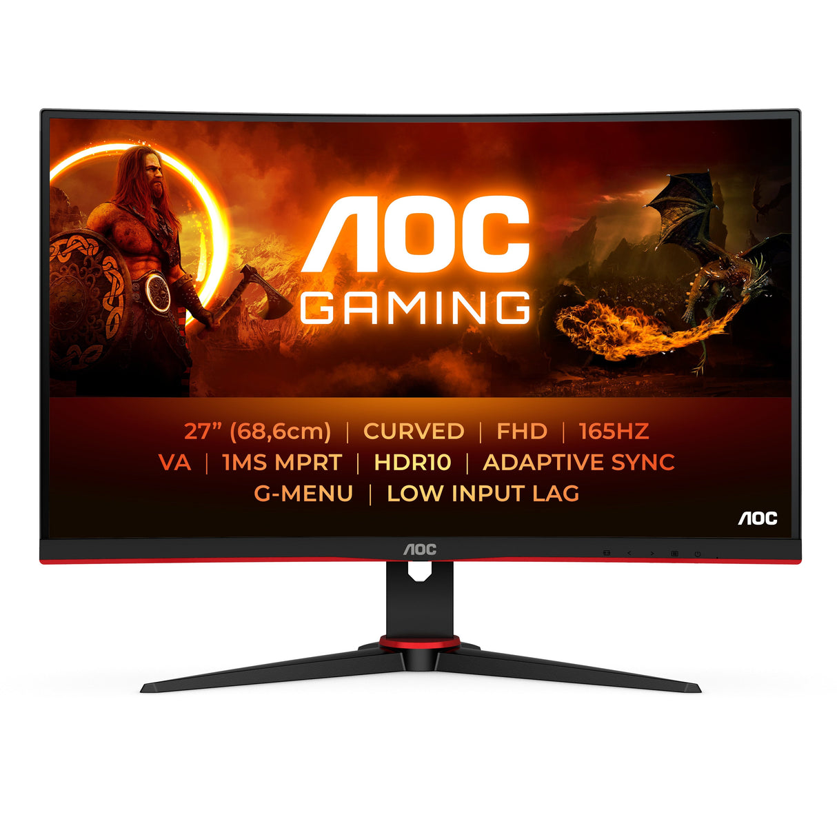 Monitor Aoc 68,6cm 27" C27g2e Bk 16:09 2xhdmi+Dp Va Negro Red Retail