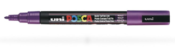 EAN 4902778915844 - POSCA PC3M VT marcador 1 pieza(s) Punta fina Púrpura imagen 1