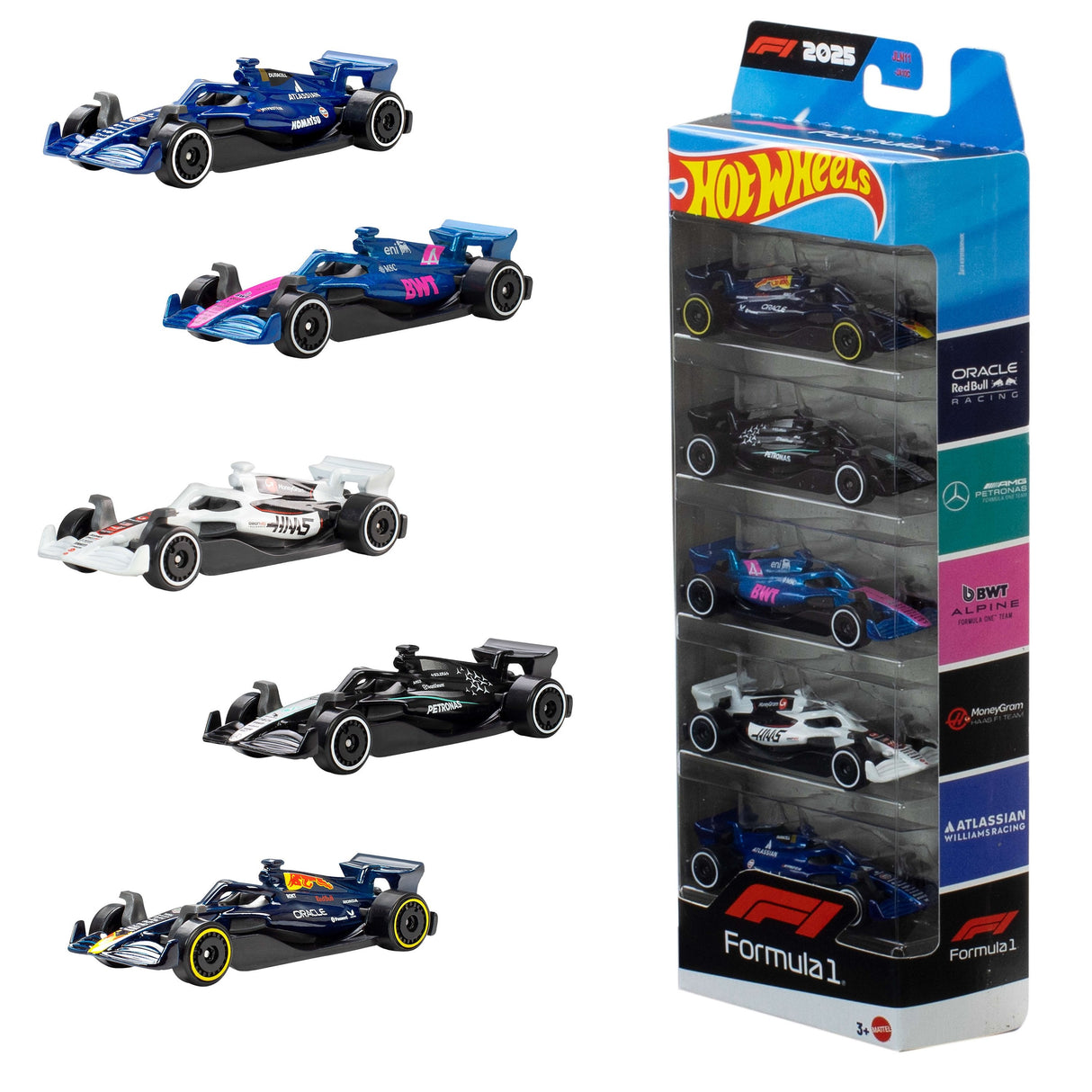 Blister 5 Coches F1 Hot Wheels