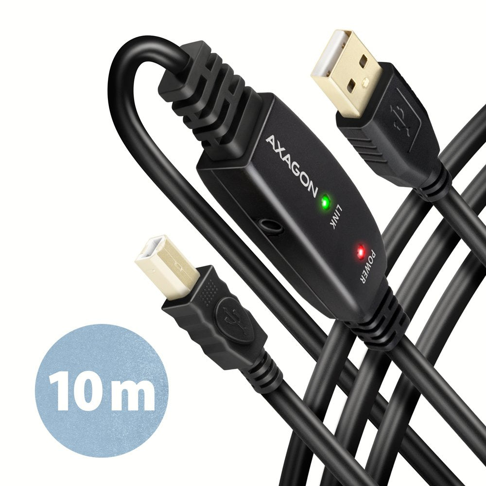 Axagon Adr-210b Aktives Usb 2.0 Verbindungscable, Usb-A Auf Usb-B - 10m