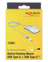 Raton Delock 4 Botones Usb-A/C Blanco