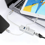 Helos Hub, Usb 3.1 Tipo-Cst. /3x Usb+Rj45 Gigabit Ethernet, Premium, Plata