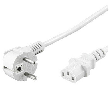 Cable Alimentacion Cee-7/7 90º Schuko A C13 5m Blanco