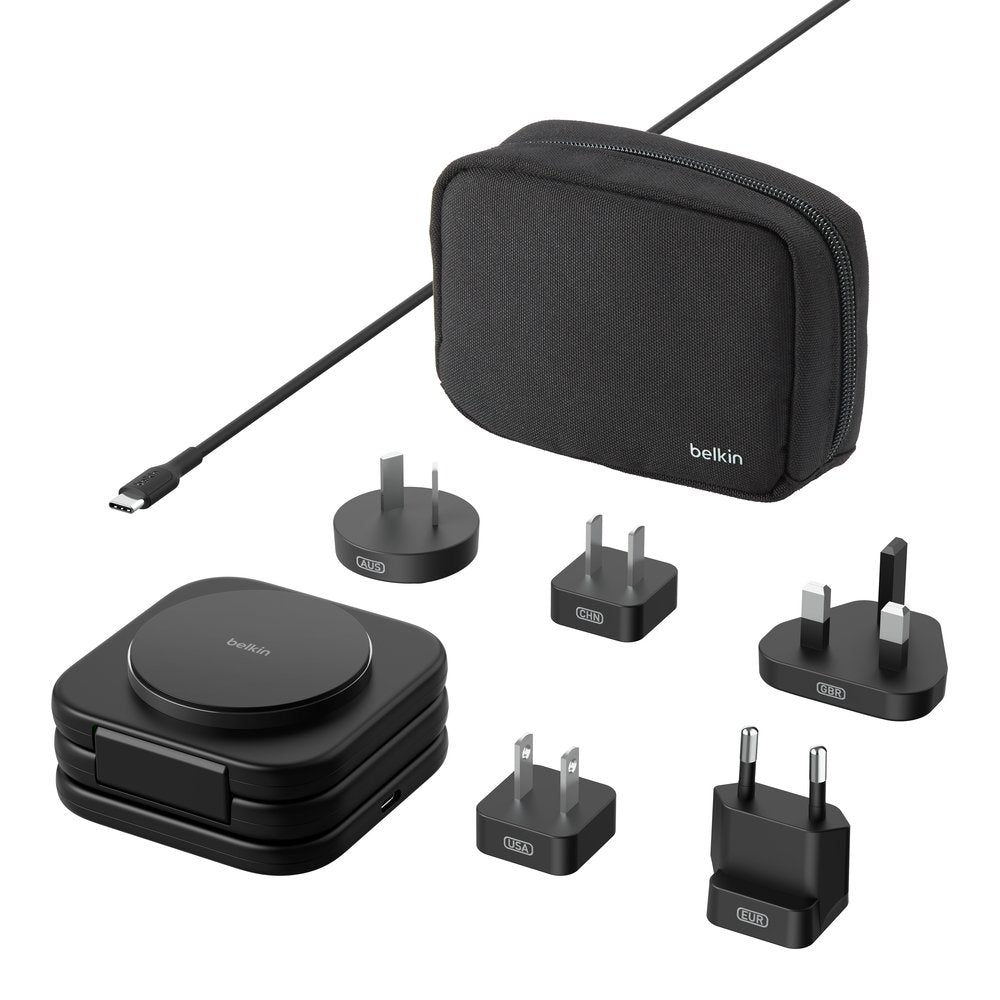 Belkin Boost Charge Pro Qi2 3in1 Magn.Reiselade.+Tipps Wiz024hqbk