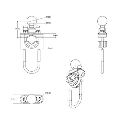 EAN 793442002229 - RAM Mounts RAM-B-231U kit de montaje Negro Aluminio imagen 4