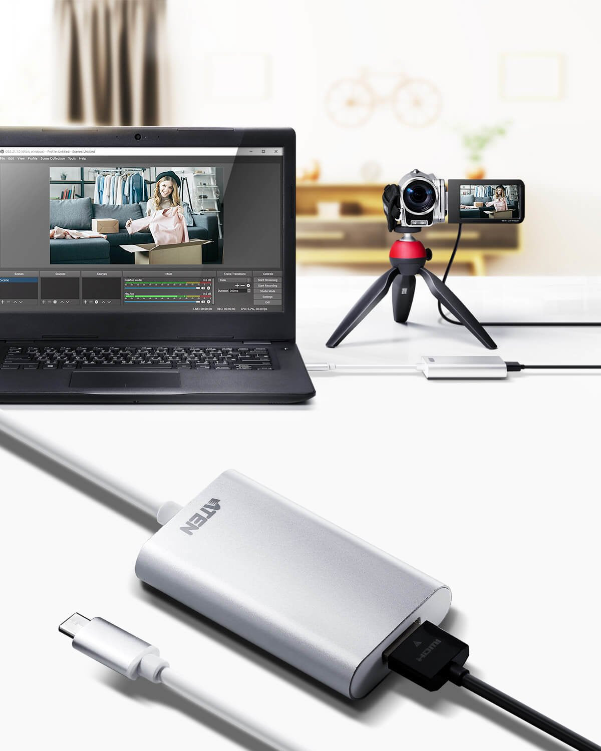 Aten Uc3020 Camlive, Hdmi A Usb-C Uvc Captura De Video Fullhd