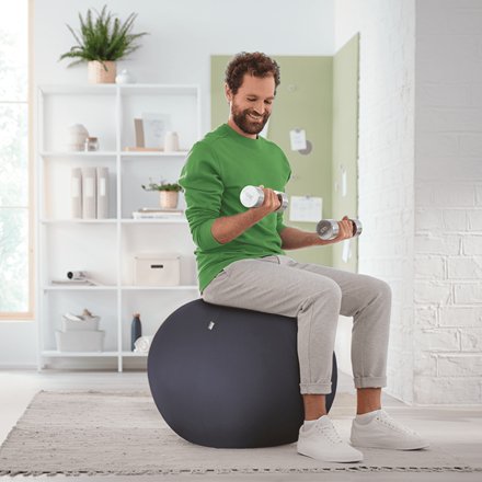 Leitz Ergo Active Sitzball Samtgrau 75cm,Anti-Wegroll-Design