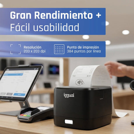 EAN 8435364318836 - iggual TP Easy 58 203 x 203 DPI Alámbrico Transferencia térmica Impresora de recibos imagen 12