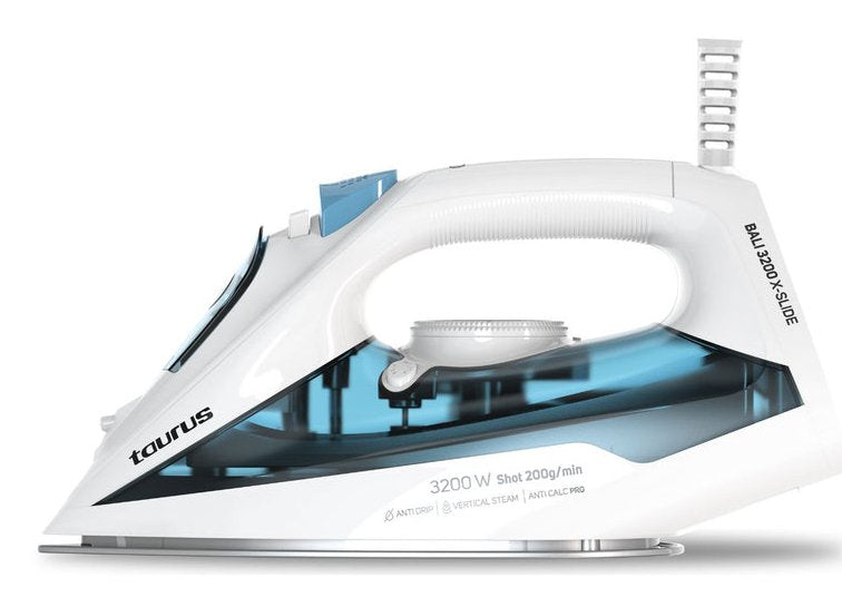 Taurus Bali 3200 X-Slide Plancha Vapor-Seco Suela De Cerámica 3200 W Azul, Blanco