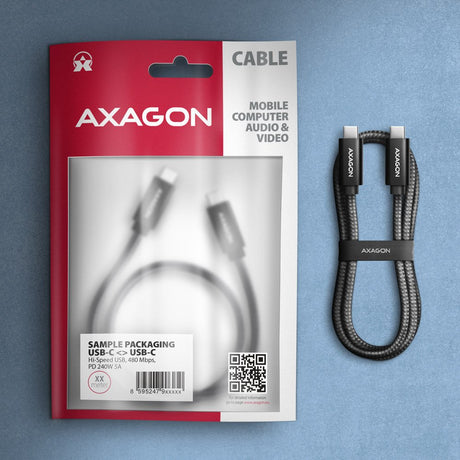 EAN 8595247907394 - Axagon BUCM2-CM10AB Ladekabel, USB-C zu USB-C 2.0, 1 m, PD 240 W 5 A, ALU - Schwarz - 1 Meter langes USB- imagen 7