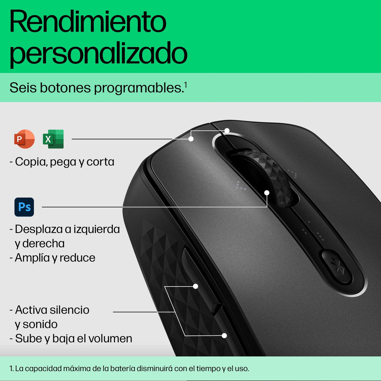 EAN 0196786418884 - HP 695 Rechargeable Wireless Mouse ratón Oficina Ambidextro Bluetooth 4000 DPI imagen 13