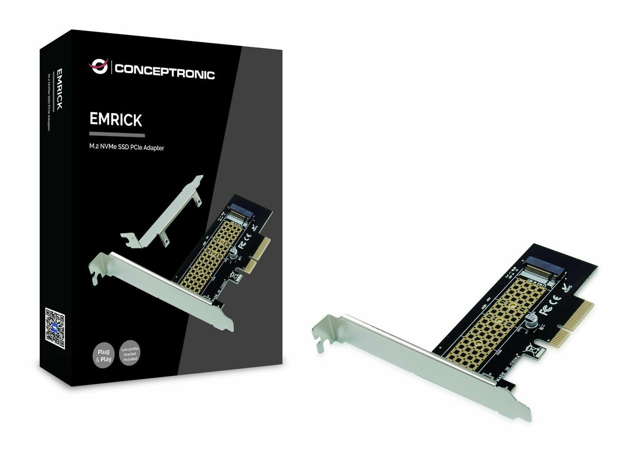Conceptronic Pci Express Card 4  M.2 Nvme Ssd Emrick Schwarz