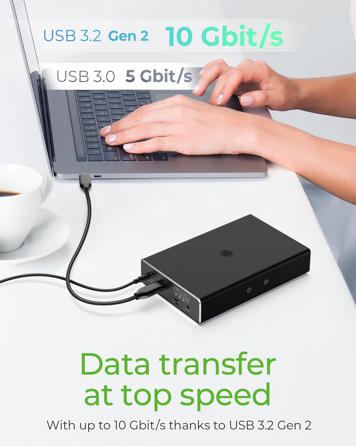 Icy Box Ib-Rd2253-C31 External Raid Enclosure For 2x2.5 Sata I Ii Iii Ssd And Hdd