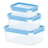Emsa Food Clip&Close 508567 3p Set Transparent/Blue