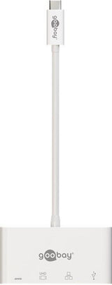 Goobay 62105 Adaptador Usb-C -> Hdmi + Ethernet + Pd Blanco