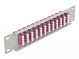 Delock 66800 Panel De Conexión De Fibra Óptica De 10" De 12 Puertos Lc Quad Violeta 1u Gris